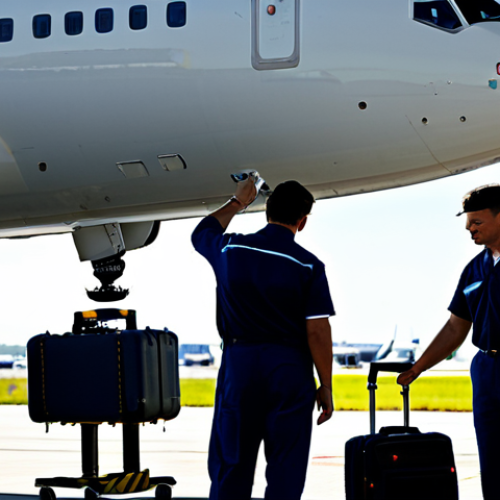 Home 14 Airplane Weighing Process**
"A busy airport scene. Airport ground crew using scales to weigh luggage and cargo being loaded onto a passenger airplane (Boeing 737). Pilots are reviewing weight and balance documents in the cockpit. Focus on the organized, professional environment, and the importance of accurate weight measurement. The scene should depict a safe and regulated operation. Fully clothed personnel, appropriate airport attire. Bright daylight, clear skies. Safe for work. Professional, family-friendly, appropriate content, perfect anatomy, correct proportions, natural pose, well-formed hands, proper finger count, natural body proportions, professional aviation photography, high quality."
**
