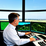 Air Traffic Controller in Action**

"A professional air traffic controller, fully clothed in appropriate attire, working in a modern air traffic control tower, looking intently at radar screens, safe for work, perfect anatomy, natural proportions, professional environment, modest clothing, family-friendly."

**