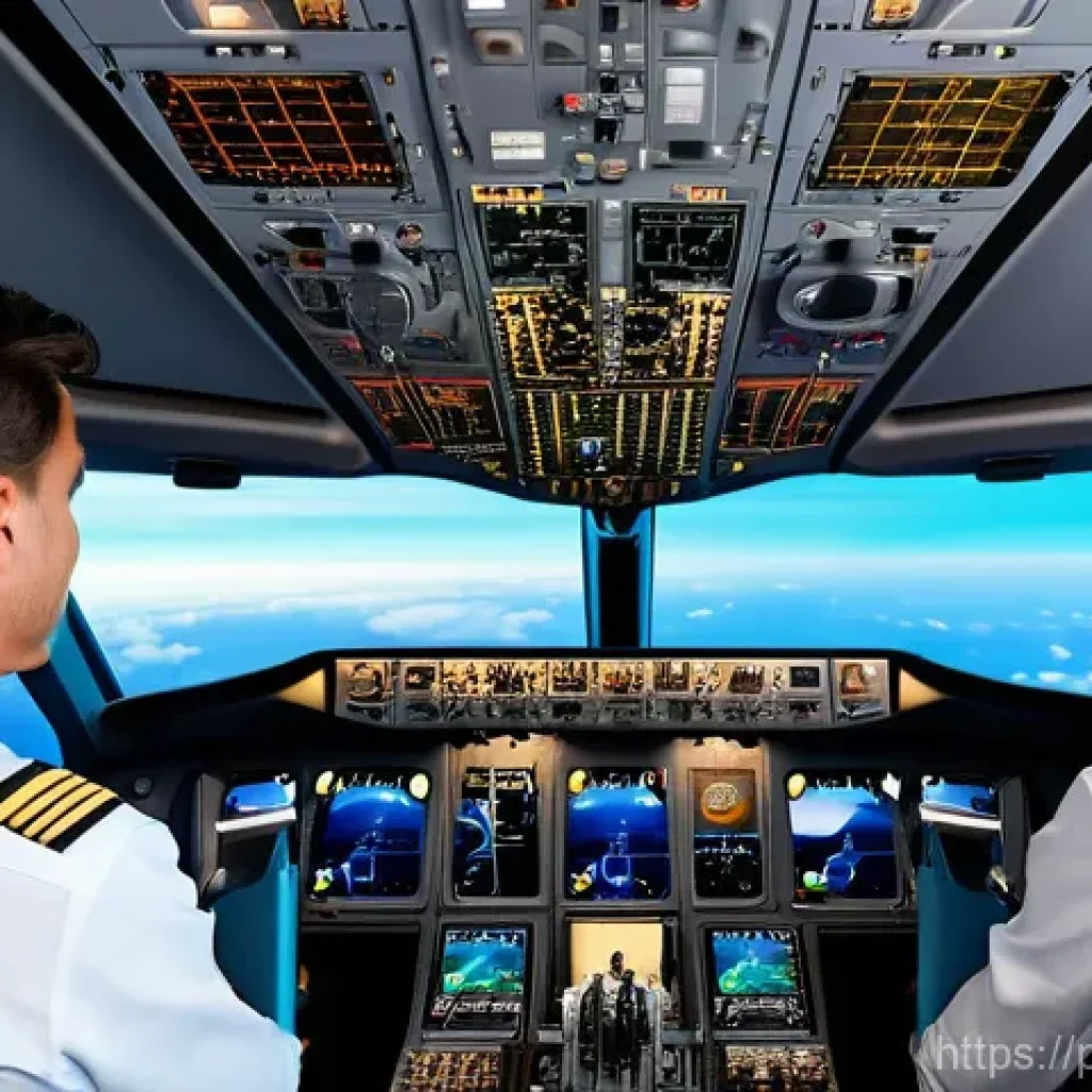 항공운항관리사 항공기 제조사 이해 - **Prompt for Airbus:**
"A photorealistic image of a sleek, modern Airbus A350 cockpit during a s...