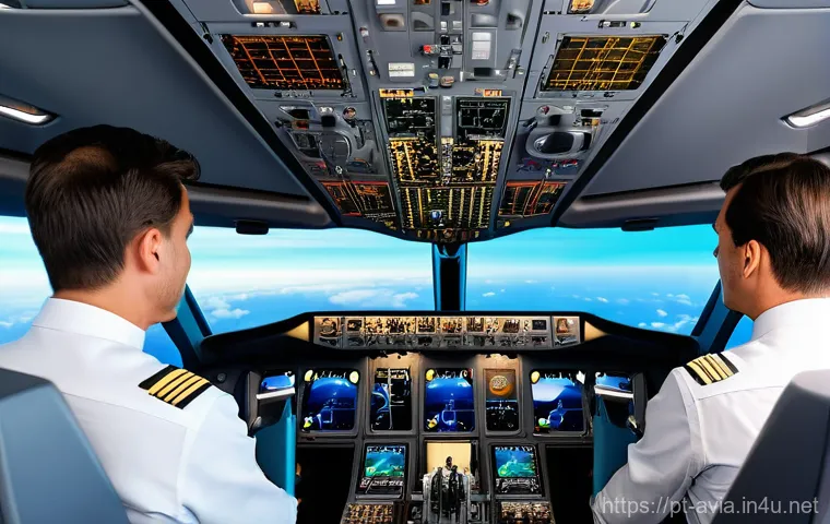 항공운항관리사 항공기 제조사 이해 - **Prompt for Airbus:**
    "A photorealistic image of a sleek, modern Airbus A350 cockpit during a s...
