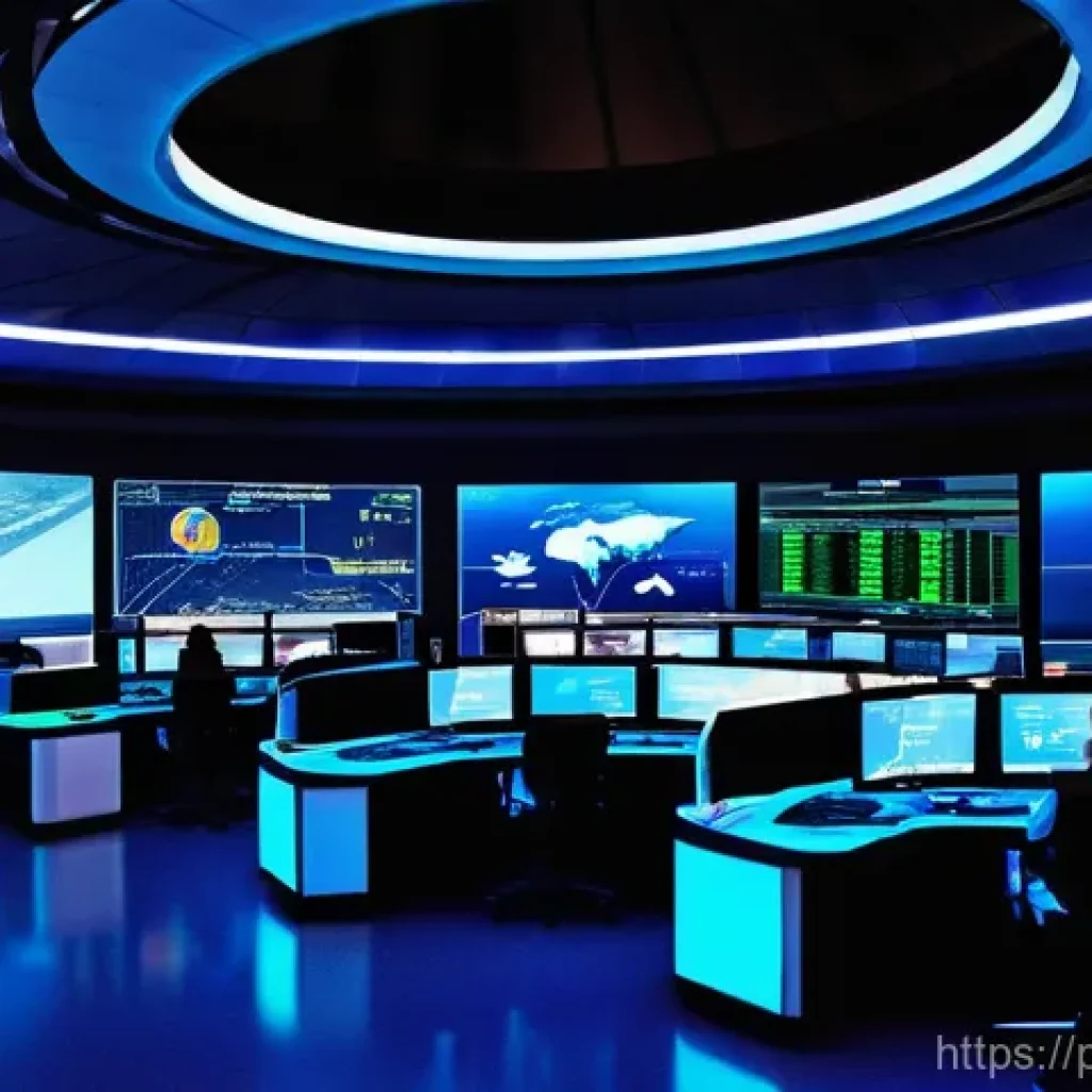 항공운항관리사와 항공사 프로세스 - **AI-Powered Flight Optimization & Planning Center**
    A highly detailed, futuristic panoramic vie...