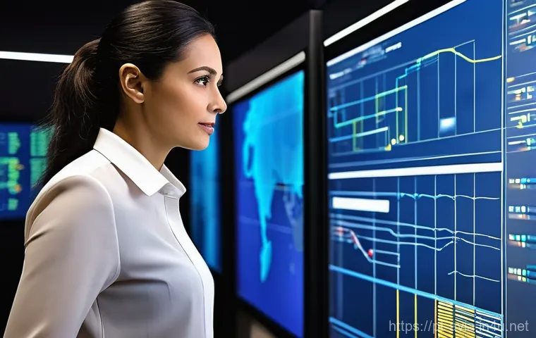 항공운항관리사 업무 환경 개선 - **Prompt:** A dynamic scene inside a cutting-edge virtual reality flight dispatch training facility ...