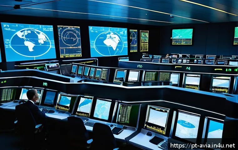 항공운항관리사 항공기 성능 데이터 - A high-tech air traffic control center in São Paulo, Brazil, showing a diverse team of professional ...