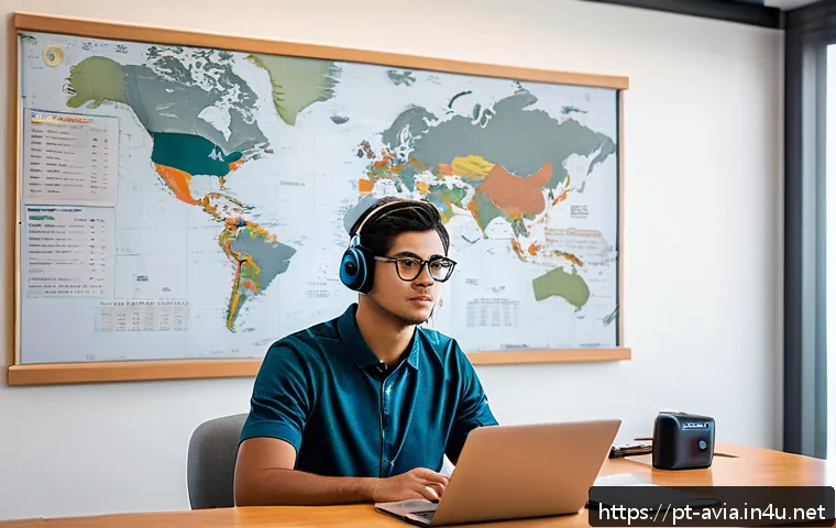 항공운항관리사 자격증 독학 가능성 - A focused young adult studying air traffic control certification at a clean, well-lit desk in a quie...